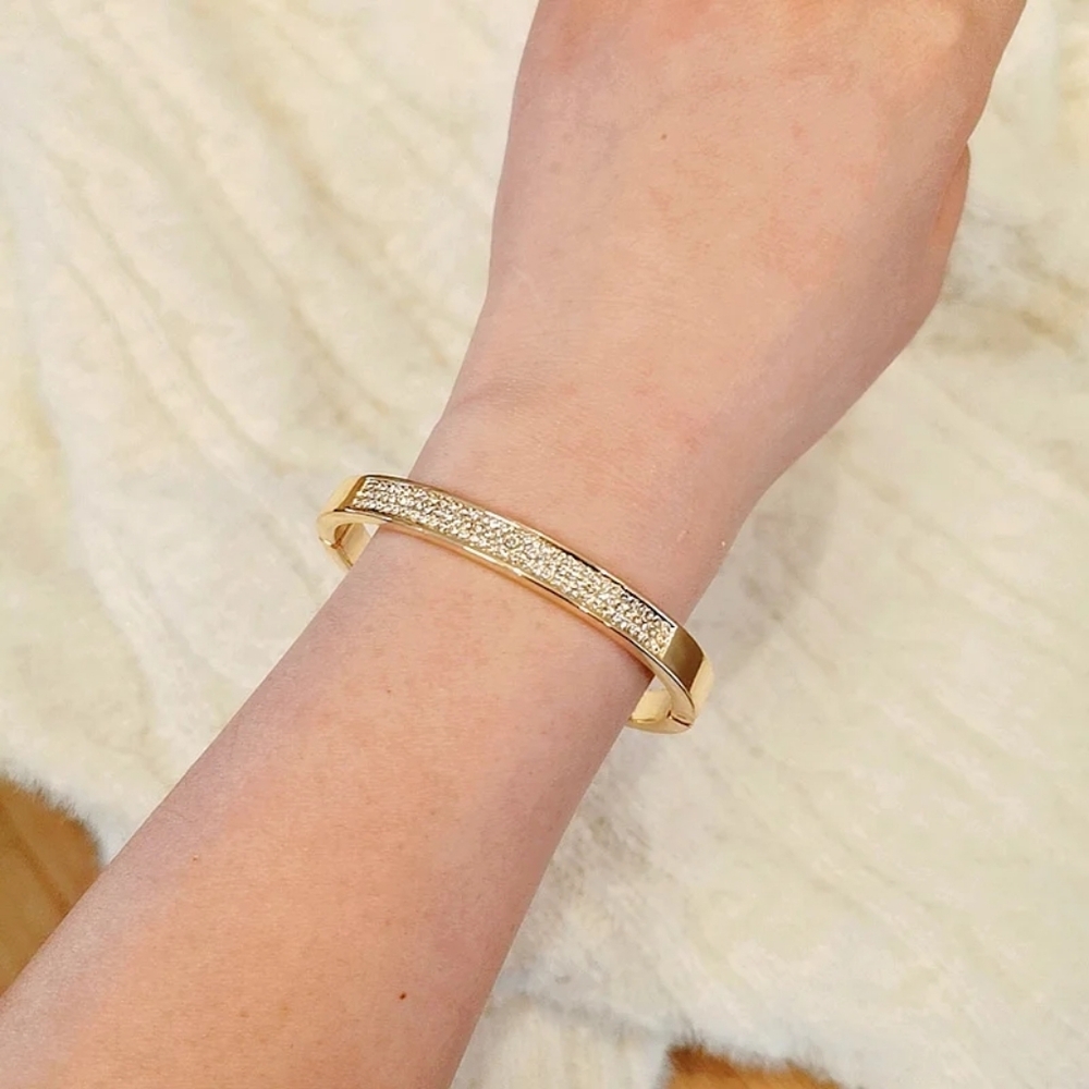 14k gold plated with rhinestones bracelet
